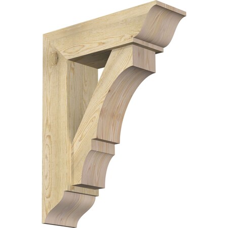 Ekena Millwork Balboa Traditional Rough Sawn Bracket w/ Offset Brace, Douglas Fir, 8"W x 26"D x 34"H BKT0806X26X34BOA01RDF